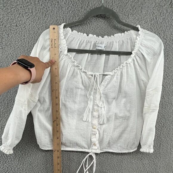 faithfull the brand blouse top tassels boho peasant resort beachy size 4 - Picture 7 of 12